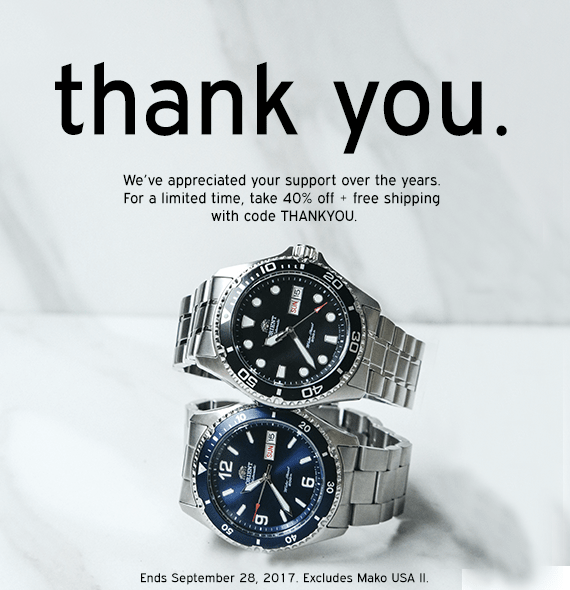 Our Thanks to You: Don't Miss this Flash Sale! - Orient Watch USA