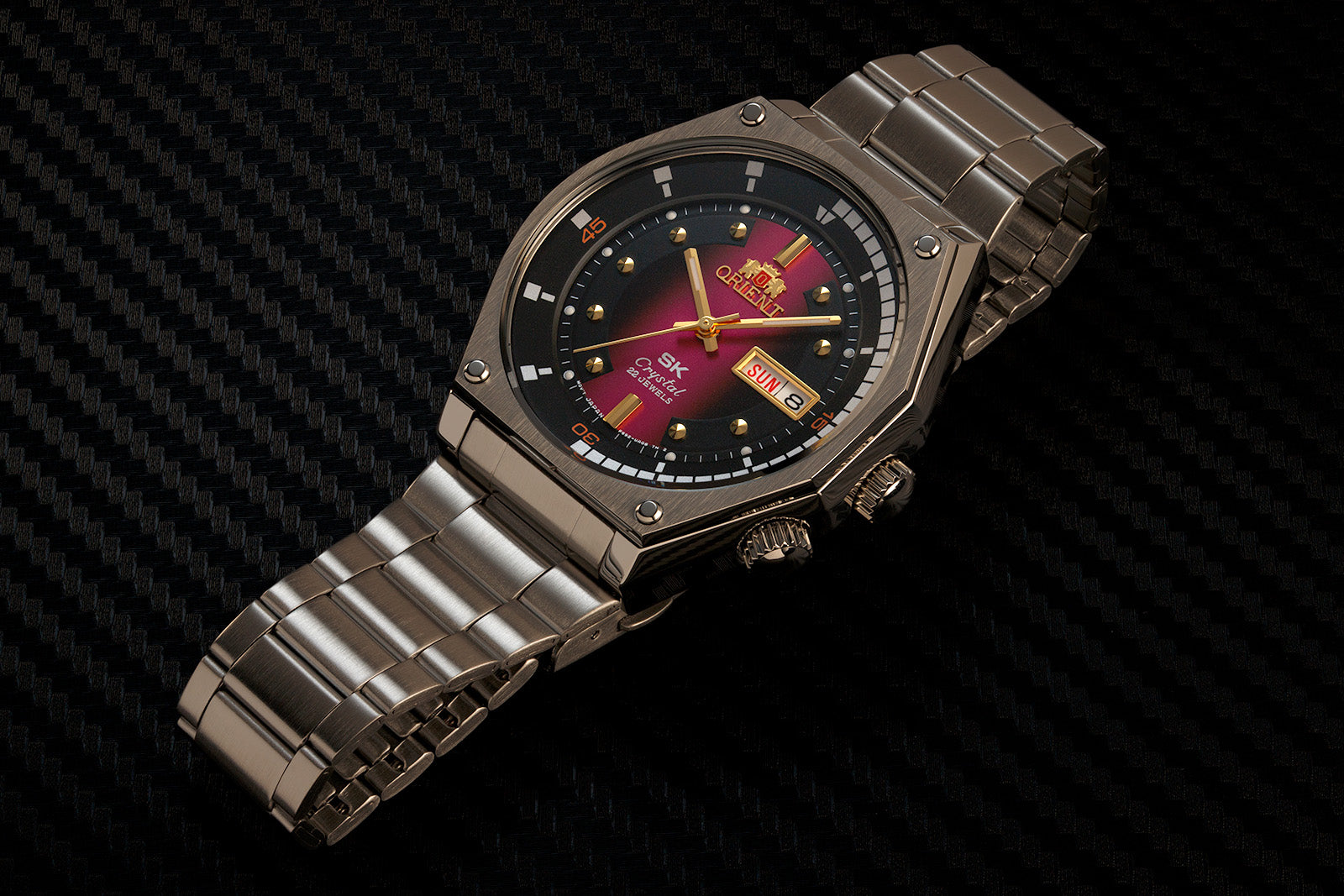 Orient SK Diver RA-AA0B02R19A sport dive retro watch silver red