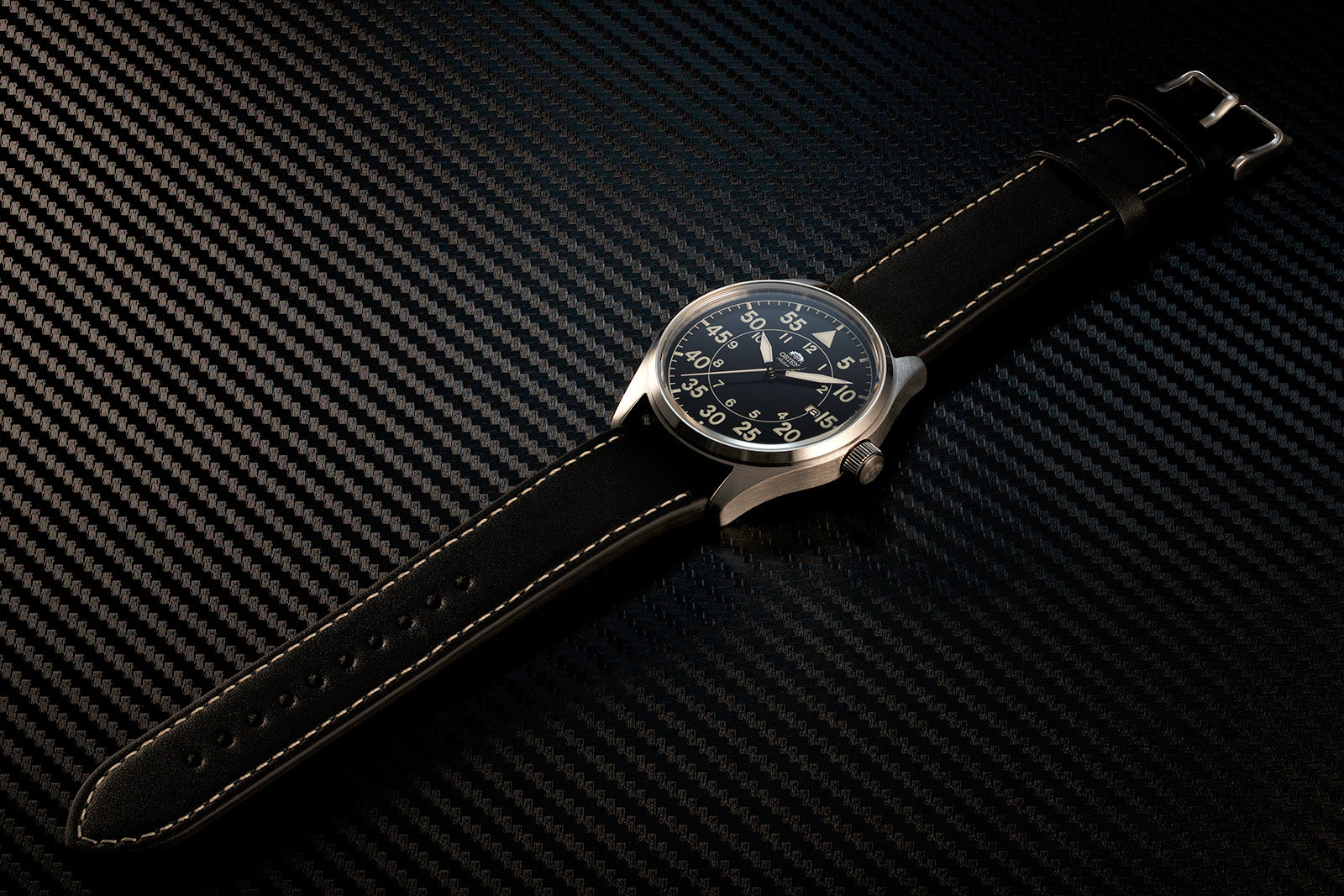 Orient Flight RA-AC0H03B10A sport pilot watch silver black