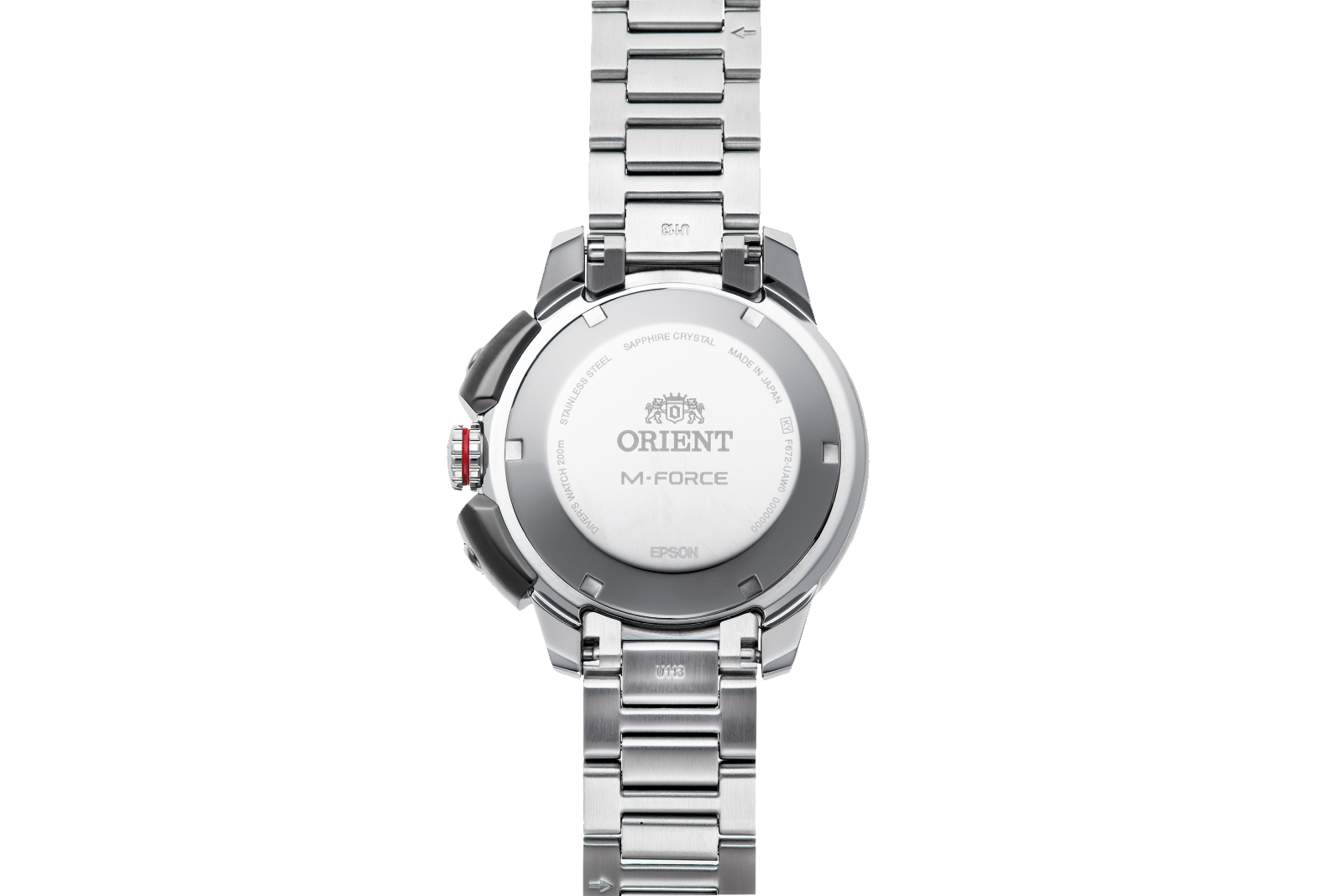 Orient M-Force AC0L RA-AC0L08Y00N sport dive watch ISO 200m sapphire silver orange