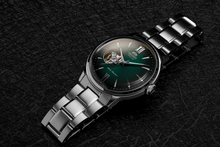Orient Helios RA-AG0026E10A sport casual watch open heart silver green
