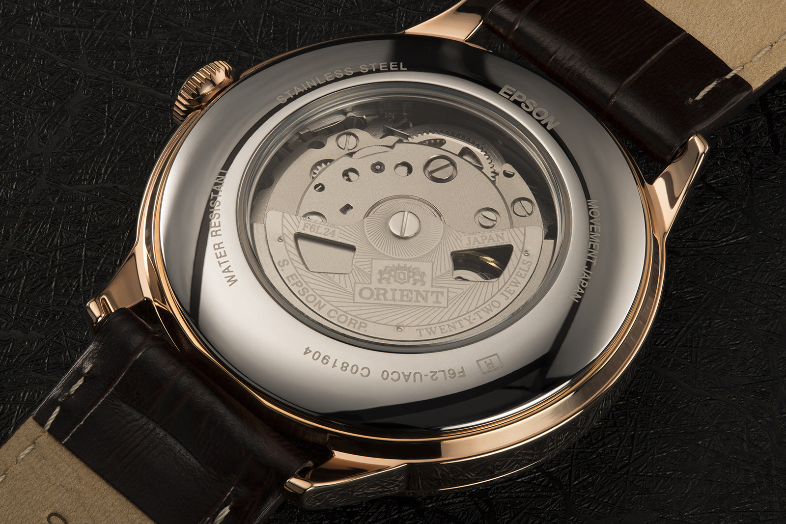 Orient Sun and Moon Open Heart RA-AS0102S10B classic watch sapphire rose gold white