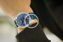 Orient Sun and Moon Open Heart RA-AS0103A10B classic watch sapphire silver mother of pearl blue